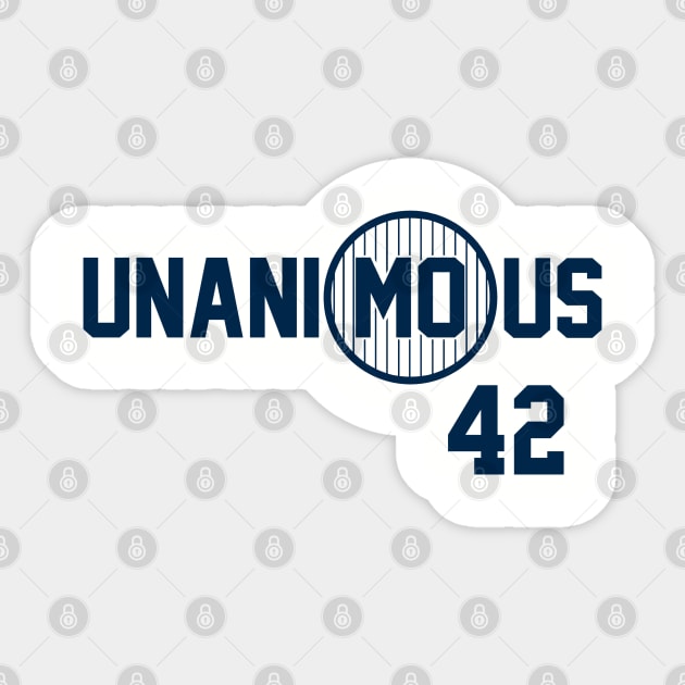 Unanimous 42, Mariano Rivera, New York Yankees Sticker by FanSwagUnltd